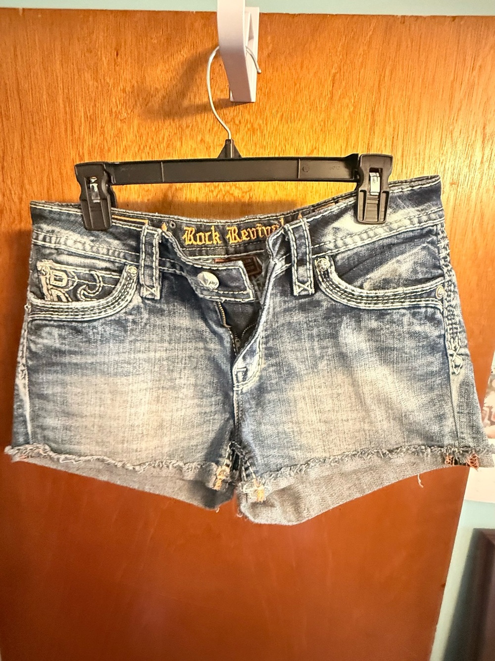 Rock Revival Light Blue Embellished Denim Shorts - Picture 2 of 7